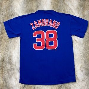 Chicago Cubs Zambrano #38 T-Shirt Men’s Medium MLB Majestic Blue Tee